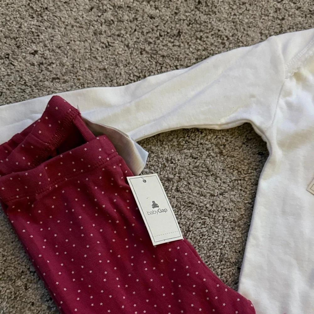 GAP Kids Hedgehog Pajama Set - White and Pink